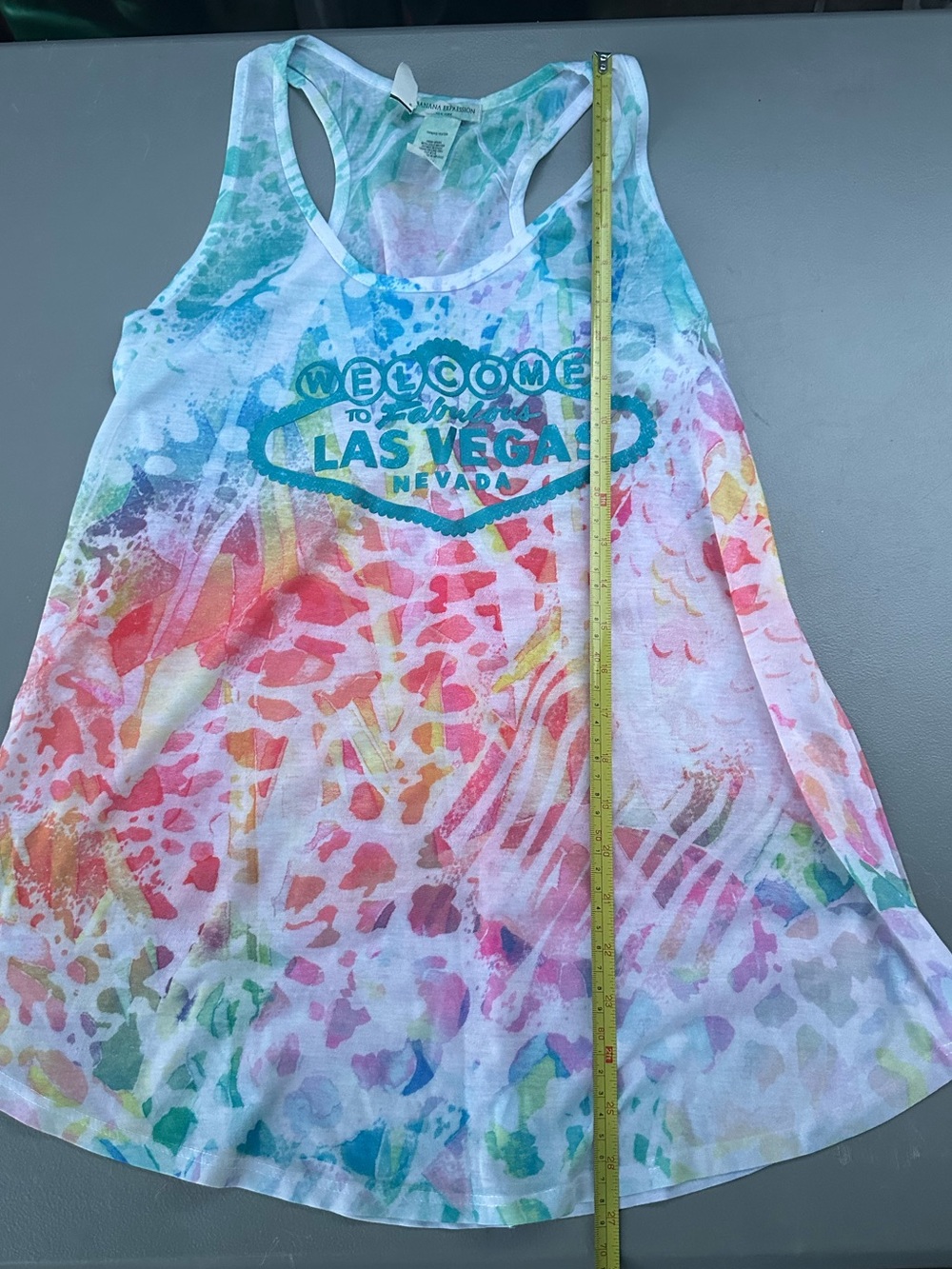 Women's Multi-Color Las Vegas Graphic Racerback Tank Top